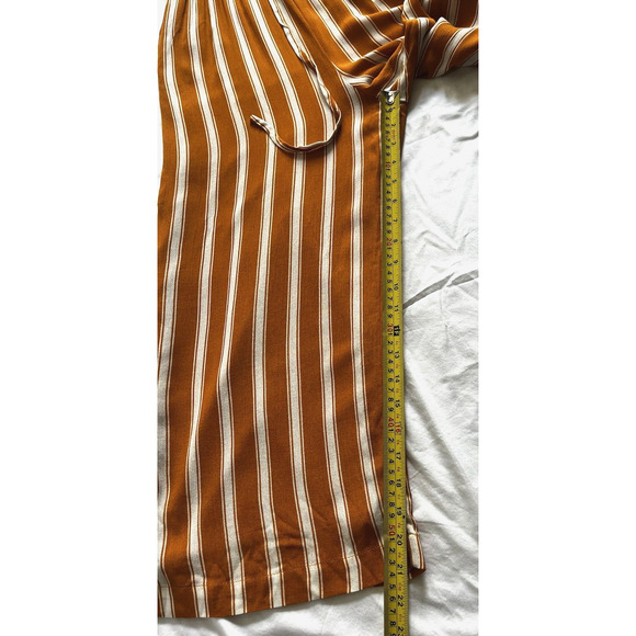 Lulus Crop Jumpsuit Burnt Orange White Striped Pockets Fall Harvest Boho Size XS - Picture 7 of 14